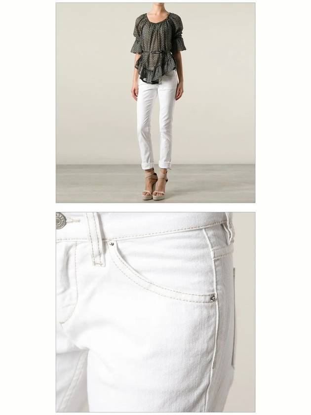 Cotton Skinny Pants White - ISABEL MARANT - BALAAN 4