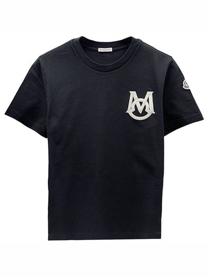 Monogram Logo Short Sleeve T-Shirt Black - MONCLER - BALAAN 2