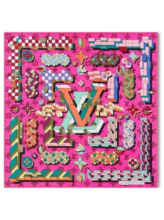 Muffler Scarf Maze of Precious Square 90 Rose M90861 - LOUIS VUITTON - BALAAN 1