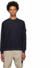 Crewneck Stretch Nylon Badge Sweatshirt Navy - STONE ISLAND - BALAAN 2