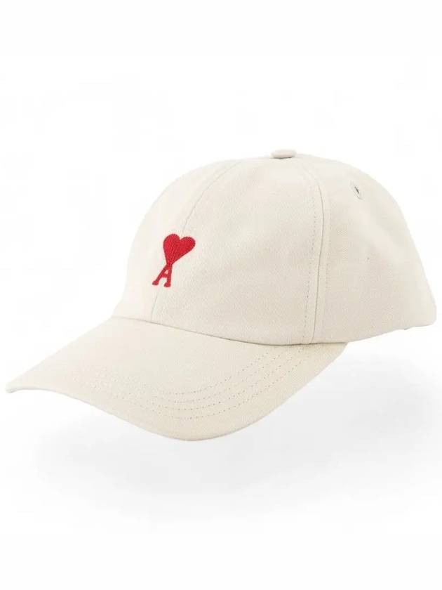 De Coeur Embroidered Logo Ball Cap Beige - AMI - BALAAN 3