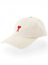 De Coeur Embroidered Logo Ball Cap Beige - AMI - BALAAN 3