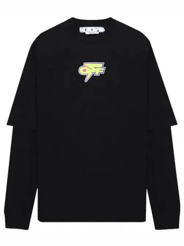 Off Thunder Logo Print Long Sleeve T-Shirt Black - OFF WHITE - BALAAN 2