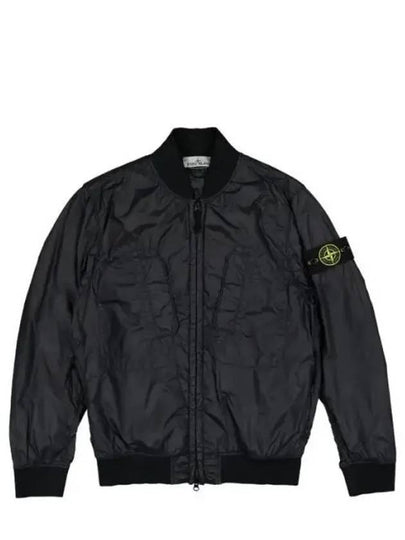 Logo Patch Bomber Jacket Black - STONE ISLAND - BALAAN 2