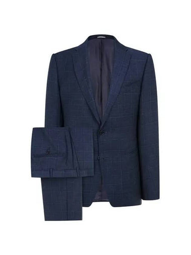 Men s Windowpane Check Wool Single Suit Navy 271756 - EMPORIO ARMANI - BALAAN 1