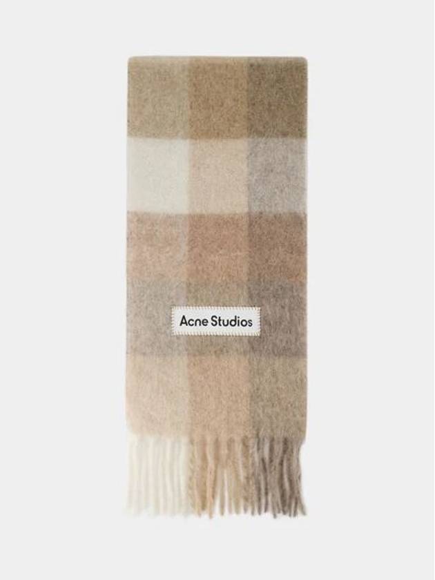 Check Mohair Muffler White Beige - ACNE STUDIOS - BALAAN 3