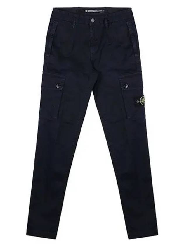 Garment Dyed Old Effect Stretch Broken Twill Cotton Cargo Pants Navy - STONE ISLAND - BALAAN 2