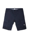 Stretch Satin Cargo Shorts Navy - CP COMPANY - BALAAN 1