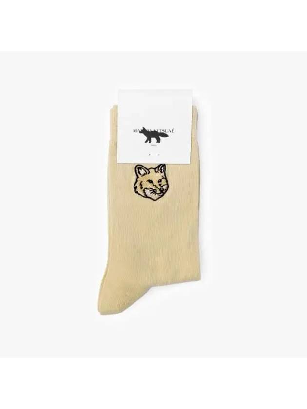 Fox Head Socks Beige - MAISON KITSUNE - BALAAN 3