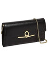 Gancini Calfskin Mini Shoulder Bag Black - SALVATORE FERRAGAMO - BALAAN 3