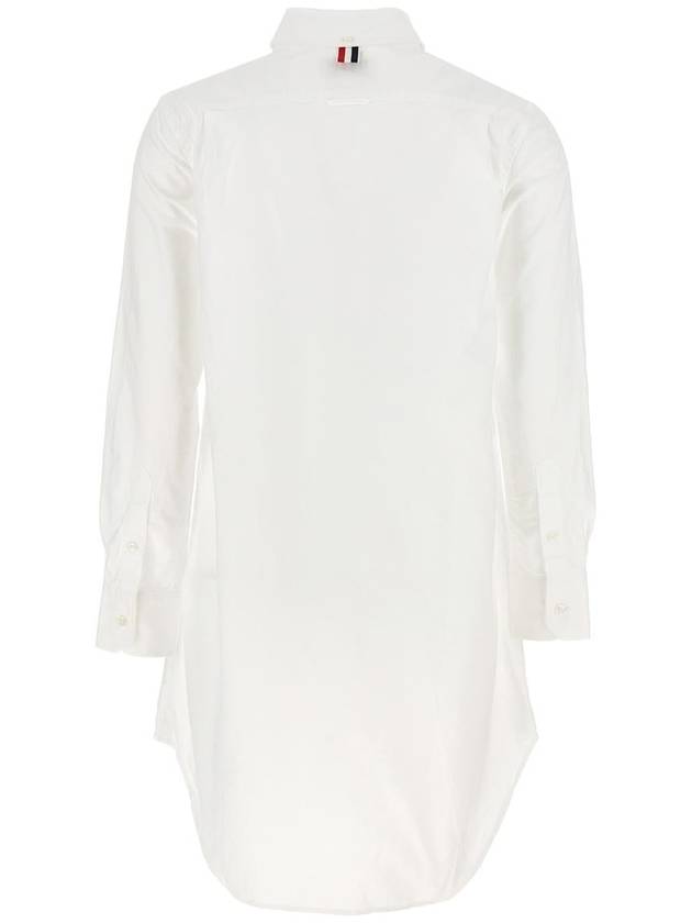 Women's Hidden Oxford Shirt Long Dress White - THOM BROWNE - BALAAN 3