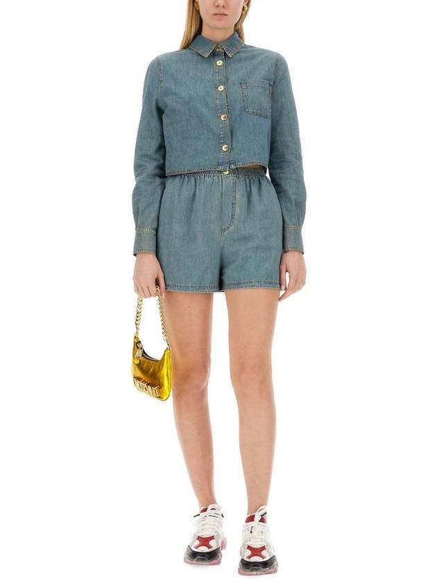 Blouse Shirt 02110536 0282 DENIM - MOSCHINO - BALAAN 3