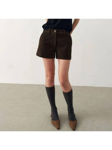 Suede Short Deep Brown - NOIRER FOR WOMEN - BALAAN 1