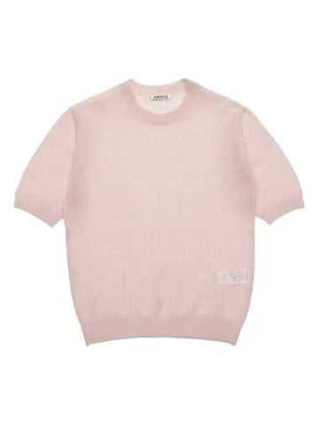 Women's Kid Mohair Sheer Knit Top Light Pink A23ST05FG LP - AURALEE - BALAAN 1