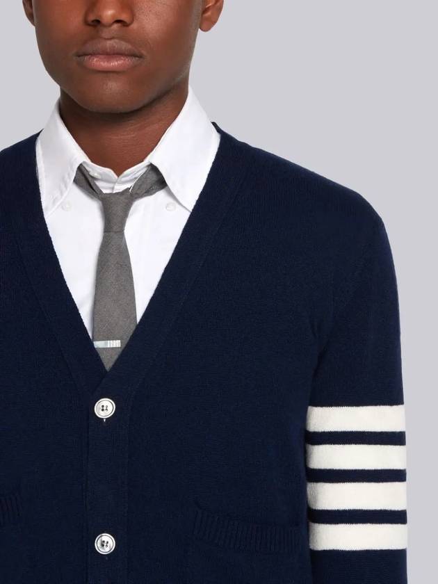 Men's Diagonal Classic Cashmere Cardigan Navy - THOM BROWNE - BALAAN 6