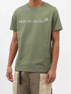 Born To Protect Logo Short Sleeve T-Shirt Green - MONCLER - BALAAN 3