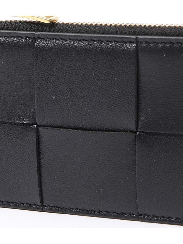 Intrecciato Zipper Card Wallet Black - BOTTEGA VENETA - BALAAN 4