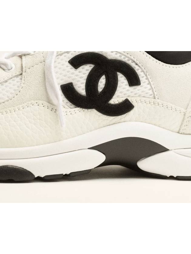 CC Logo Suede Tennis Low Top Sneakers Black - CHANEL - BALAAN 5