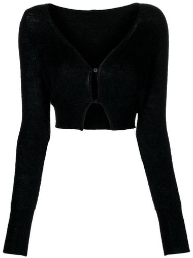 Le Alzou Cropped Cardigan Black - JACQUEMUS - BALAAN 1