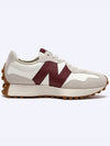 327 Classic Low Top Sneakers Dark Red Moonbeam White - NEW BALANCE - BALAAN 3