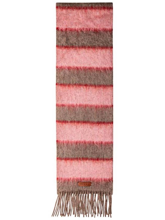 Striped Wool Mohair Muffler Pink - MARNI - BALAAN 2