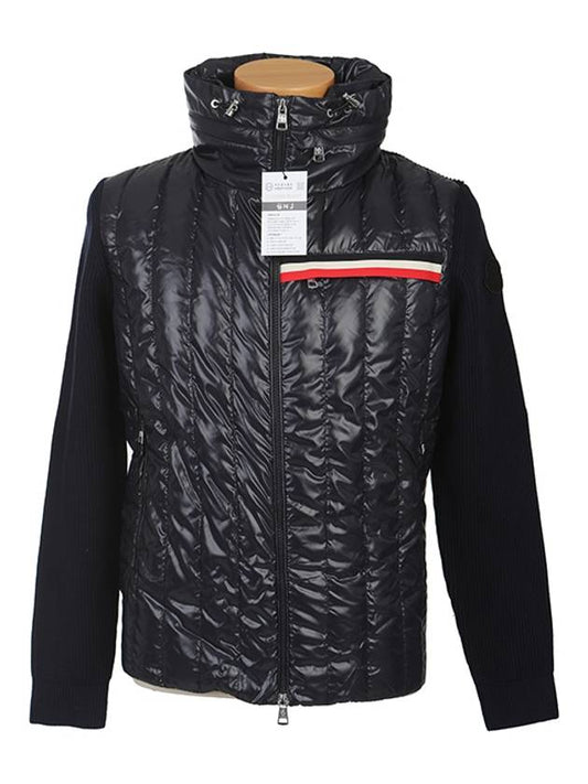 Hidden Logo Padded Cardigan Navy - MONCLER - BALAAN 2