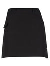 Women s Lettering Tape Back Pleated Culotte Skirt BMU4A124W - LUX GOLF - BALAAN 3