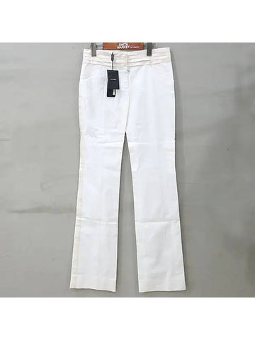 White cotton blend waistline detail women s pants size 38 - DOLCE&GABBANA - BALAAN 1