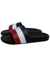 Basil Logo Emboss Striped Slippers Black - MONCLER - BALAAN 3