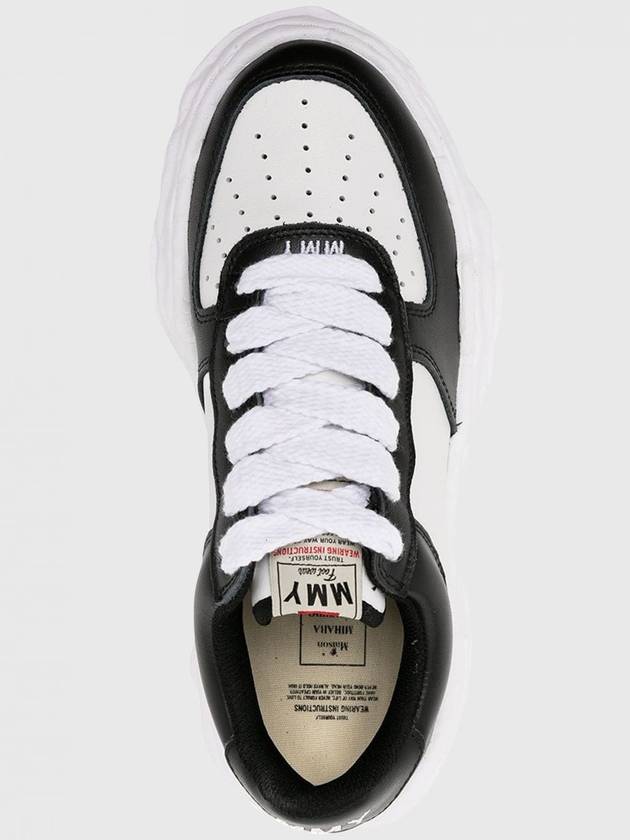 Wayne OG Sole Leather Low Top Sneakers Black White - MAISON MIHARA YASUHIRO - BALAAN 5