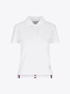 Classic Pique Center Back Stripe Relaxed Fit Short Sleeve Polo Shirt White - THOM BROWNE - BALAAN 2