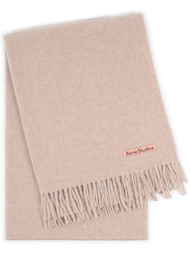 Logo Wool Fringe Muffler Oatmeal Melange - ACNE STUDIOS - BALAAN 2