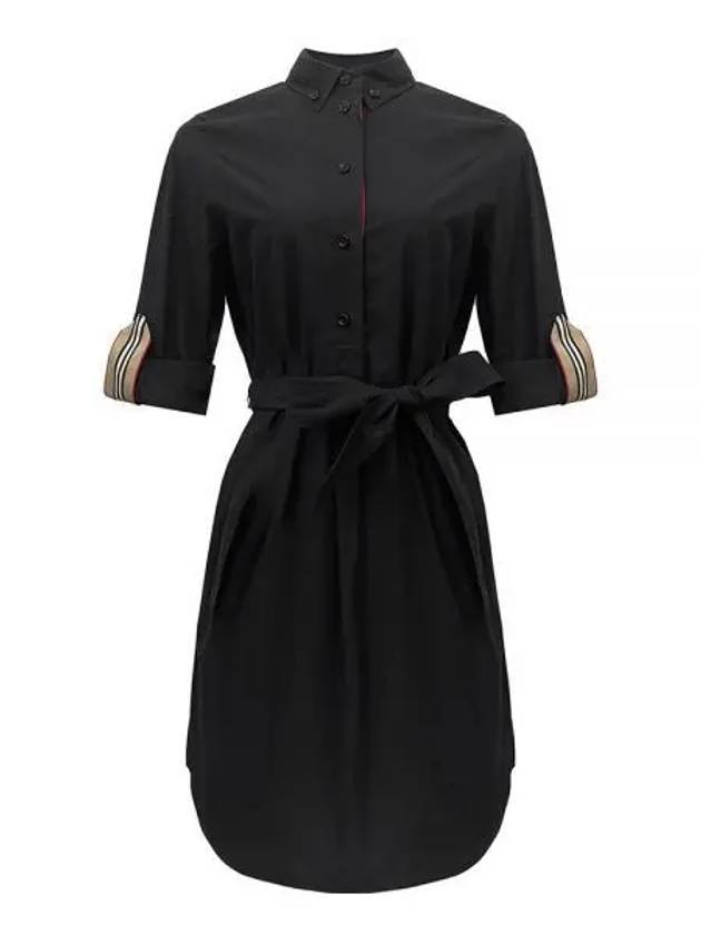 Giovanna Belt Shirt Midi Dress Black - BURBERRY - BALAAN 2