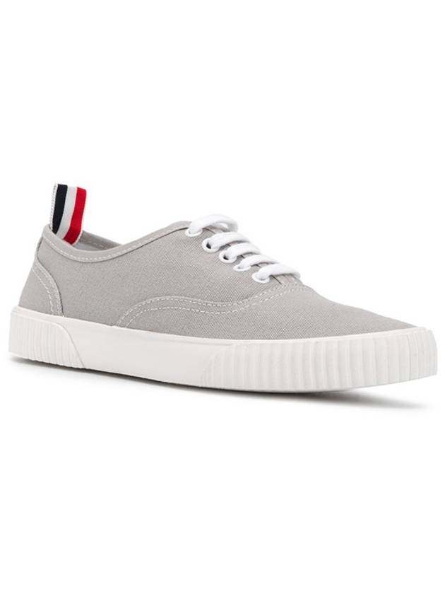 Women's Heritage Cotton Canvas Low Top Sneakers Grey - THOM BROWNE - BALAAN 2