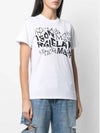 Women's Distorted Logo Print Short Sleeve T-Shirt  White - MAISON MARGIELA - BALAAN 3