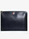 Three Stripes Tab Pebble Document Folio Clutch Bag Black - THOM BROWNE - BALAAN 2