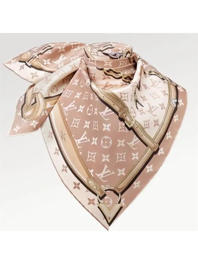 Monogram Confidential Square 90 Scarf Dune - LOUIS VUITTON - BALAAN 4