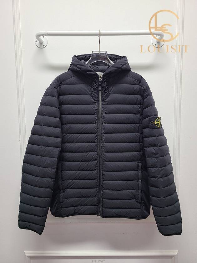 Used luxury goods Lewis It L Black Wappen Loom Woven Hooded Padded Jacket - STONE ISLAND - BALAAN 1