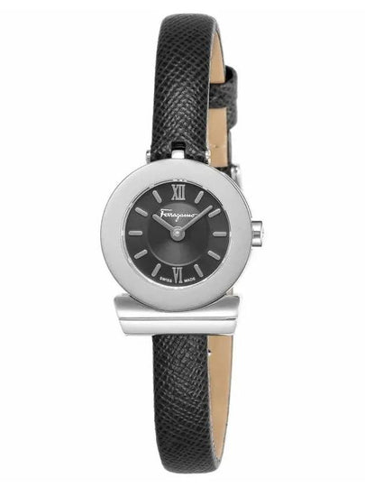 Gancini 22.5 mm Leather Quartz Watch Black - SALVATORE FERRAGAMO - BALAAN 2