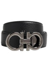 Reversible Gancini Leather Belt Dark Brown Black - SALVATORE FERRAGAMO - BALAAN 2