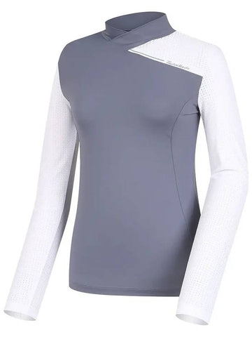 color block sleeve punching high neck t-shirt TWTHL6152 192 - TAYLORMADE - BALAAN 1