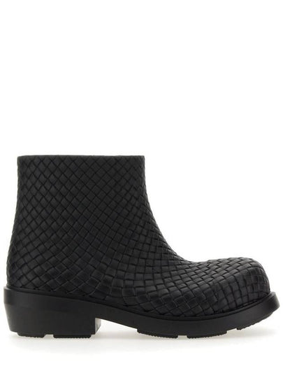 Fireman Intrecciato Leather Ankle Boots Black - BOTTEGA VENETA - BALAAN 2