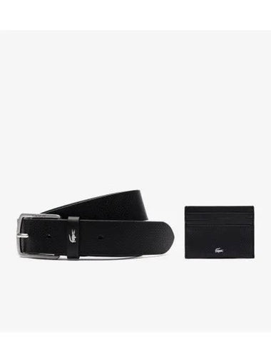 Men s card wallet belt black - LACOSTE - BALAAN 1