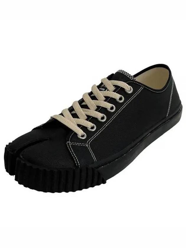 Tabi Canvas Low Top Sneakers Black - MAISON MARGIELA - BALAAN 2