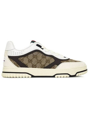 Men's Reweb Original GG Canvas Low Top Sneakers Beige Brown - GUCCI - BALAAN 1