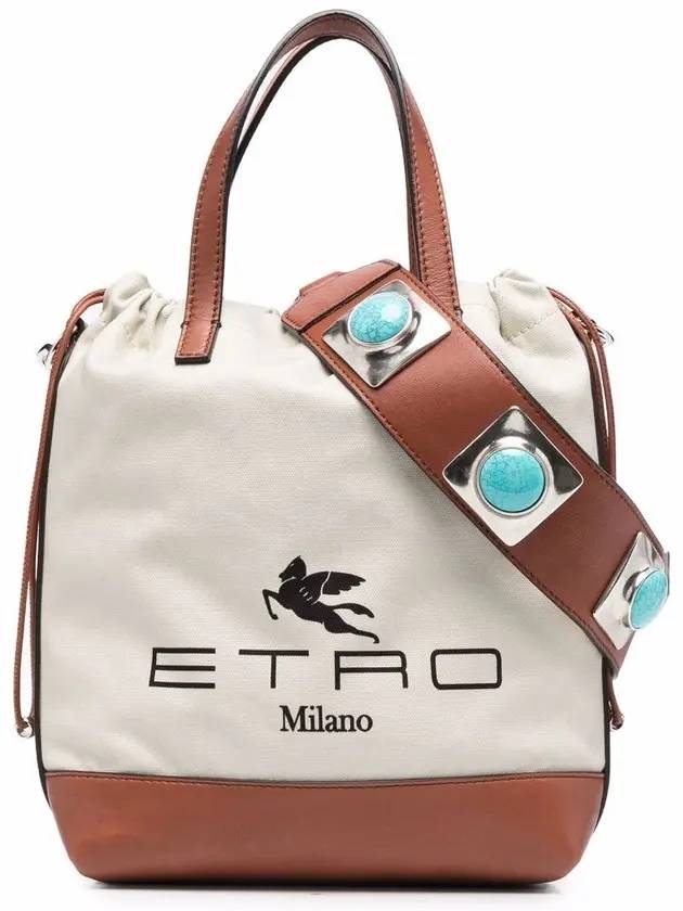 Cotton Bucket Bag Beige - ETRO - BALAAN 1