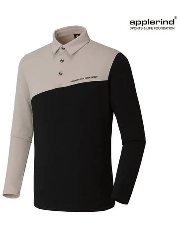 Men s Cotna Theo color combination brushed golf t shirt AKFM0CLS02 - APPLERIND - BALAAN 1