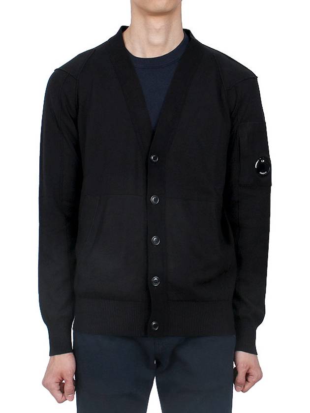 Lens Cotton Cardigan Black - CP COMPANY - BALAAN 3