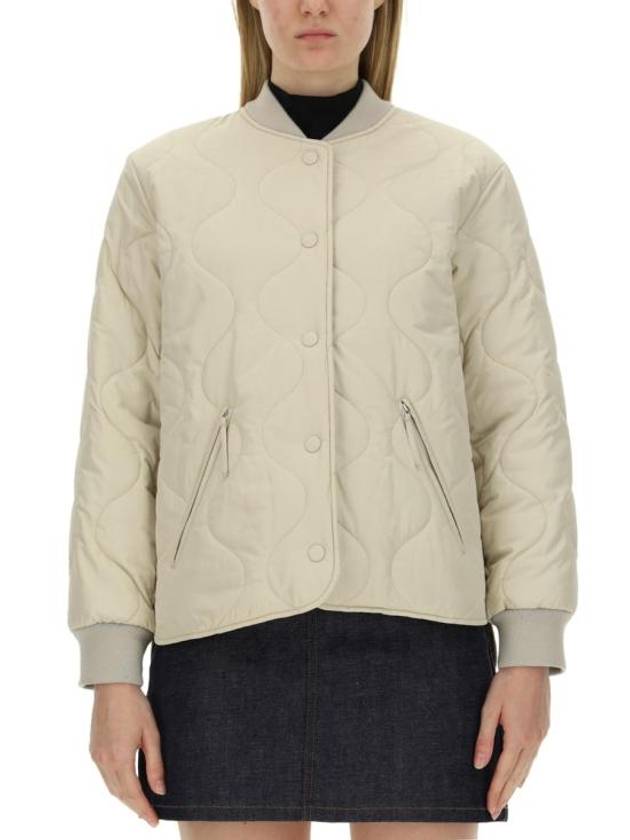 Camilla Logo Patch Quilted Jacket Ivory - A.P.C. - BALAAN 1