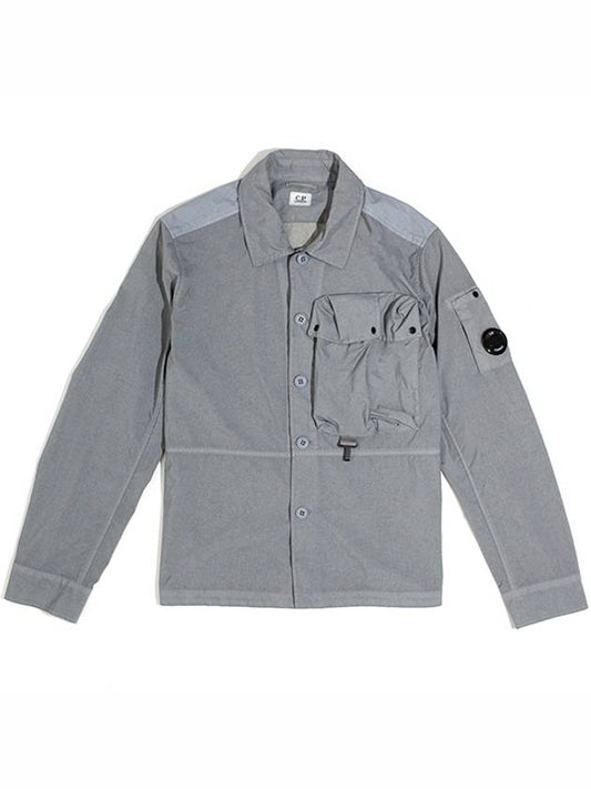 Men's Lens Wappen Tyrone Overfit Long Sleeve Shirt Jacket Gray - CP COMPANY - BALAAN 2